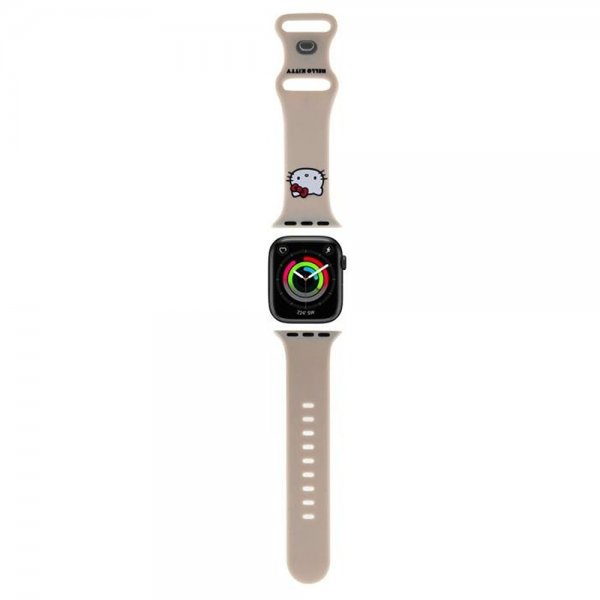 Hello Kitty Apple Watch 38/40/41/42mm Armband Liquid Silicone Beige