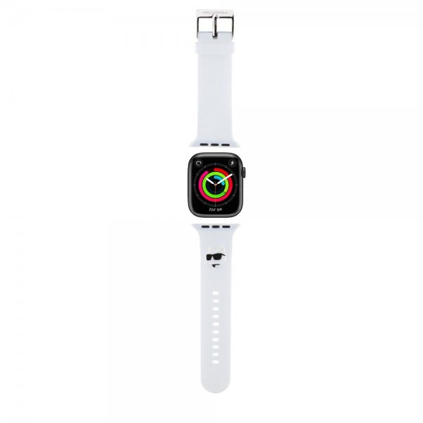 Karl Lagerfeld Apple Watch 38/40/41/42mm Armband Rubber NFT Choupette Vit