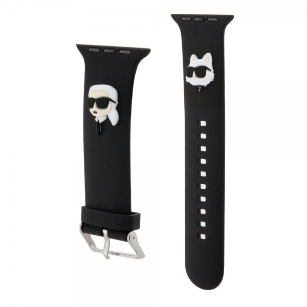 Karl Lagerfeld Apple Watch 38/40/41mm Armband Rubber NFT Karl & Choupette Svart