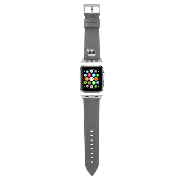Karl Lagerfeld Apple Watch 38/40/41mm Armband Saffiano Silver