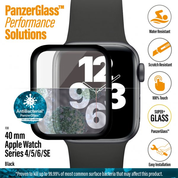 PanzerGlass Apple Watch 40mm (Series 4/5/6/SE) Skärmskydd Antibacterial