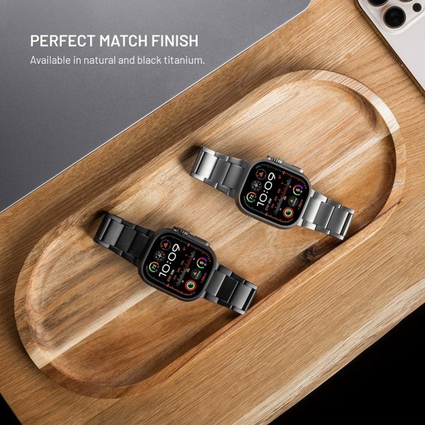 Fixed Apple Watch 42/44/45/46mm Armband Titanium Strap Natural