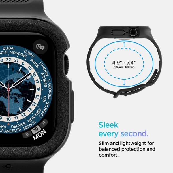 Spigen Apple Watch 42mm (Series 10/11) Armband och Skal Vault Pro Matte Black