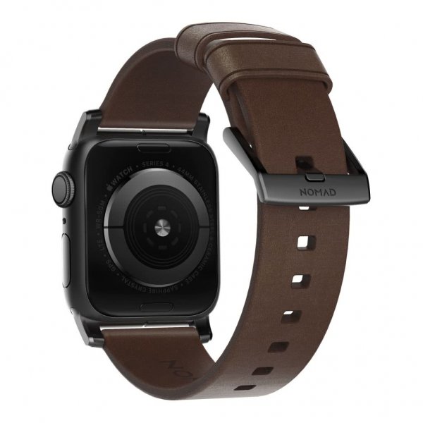 Nomad Apple Watch 44/45/46mm/Apple Watch Ultra Armband Modern Band Black Hardware Rustic Brown