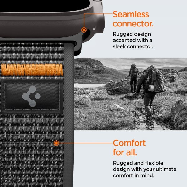 Spigen Apple Watch 44/45/46mm/Ultra 49mm Armband Athlex Air 2 Active Black Orange