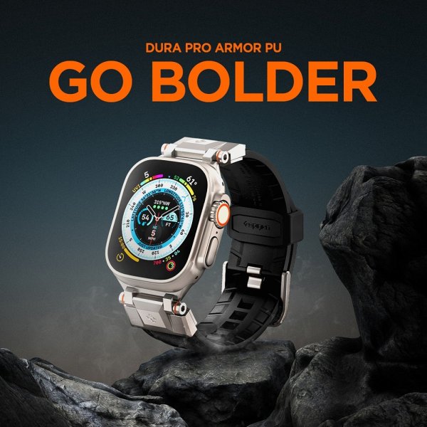 Spigen Apple Watch 44/45/46mm/Ultra 49mm Armband DuraPro Armor PU Svart