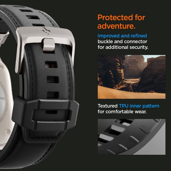 Spigen Apple Watch 44/45/46mm/Ultra 49mm Armband DuraPro Armor PU Svart