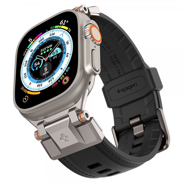 Spigen Apple Watch 44/45/46mm/Ultra 49mm Armband DuraPro Armor PU Svart