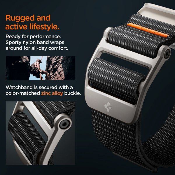Spigen Apple Watch 44/45/46mm/Ultra 49mm Armband DuraPro Flex Svart