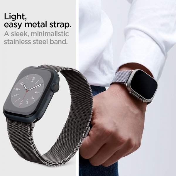 Spigen Apple Watch 44/45/46mm/Ultra 49mm Armband Metal Fit Graphite