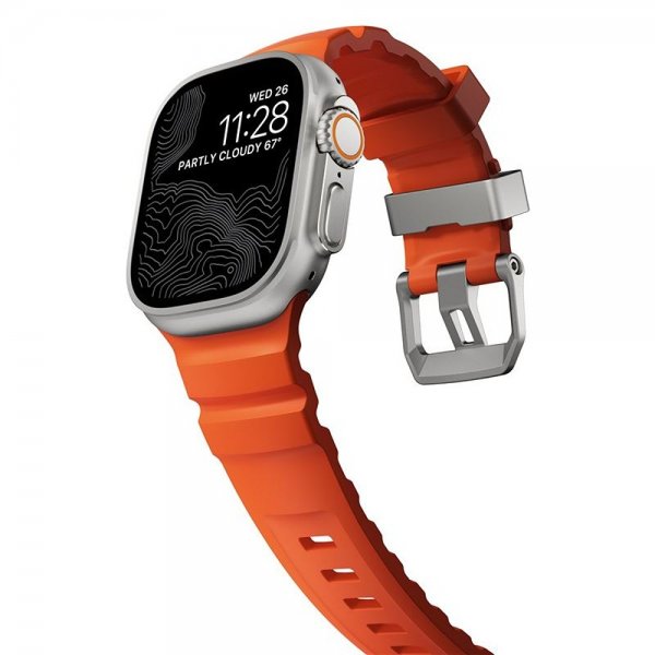 Nomad Apple Watch 44/45/46mm/Ultra 49mm Armband Rocky Point Natural Magma