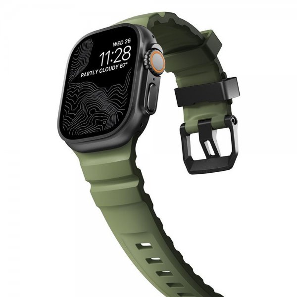 Nomad Apple Watch 44/45/46mm/Ultra 49mm Armband Rocky Point Svart Forest