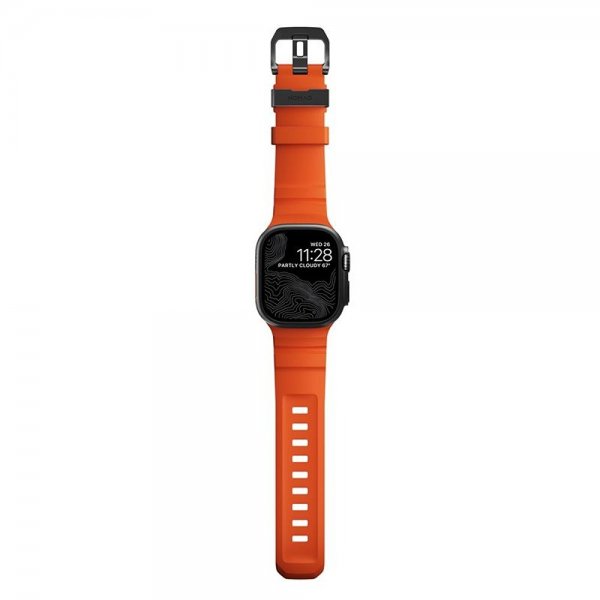 Nomad Apple Watch 44/45/46mm/Ultra 49mm Armband Rocky Point Svart Magma