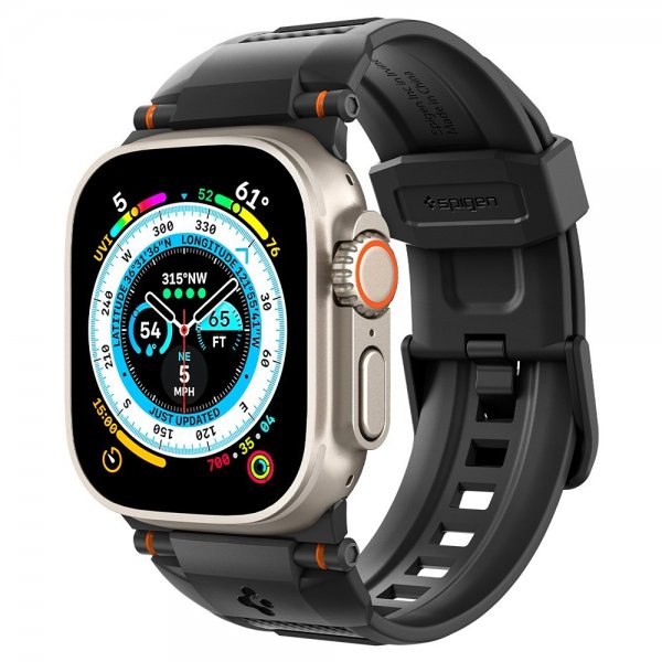 Spigen Apple Watch 44/45/46mm/Ultra 49mm Armband Rugged Ultra Matte Black