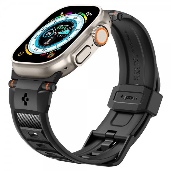 Spigen Apple Watch 44/45/46mm/Ultra 49mm Armband Rugged Ultra Matte Black