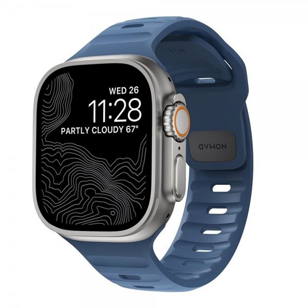 Nomad Apple Watch 44/45/46mm/Ultra 49mm Armband Sport Band Naval Blue