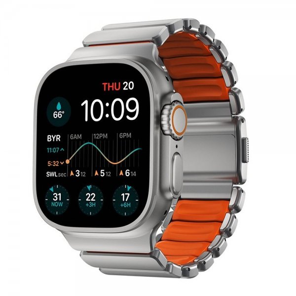 Nomad Apple Watch 44/45/46mm/Ultra 49mm Armband Stratos Band Natural Ultra Orange