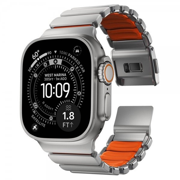 Nomad Apple Watch 44/45/46mm/Ultra 49mm Armband Stratos Band Natural Ultra Orange
