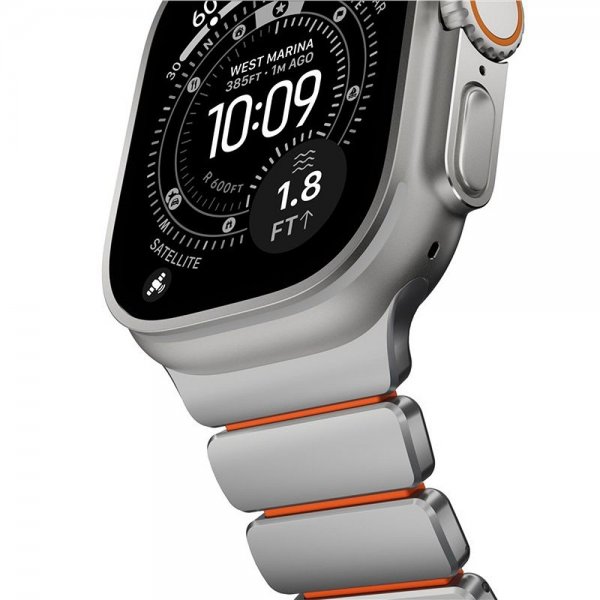Nomad Apple Watch 44/45/46mm/Ultra 49mm Armband Stratos Band Natural Ultra Orange