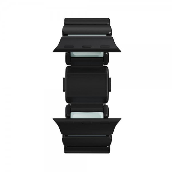 Nomad Apple Watch 44/45/46mm/Ultra 49mm Armband Stratos Band Svart Icy Blue Glow