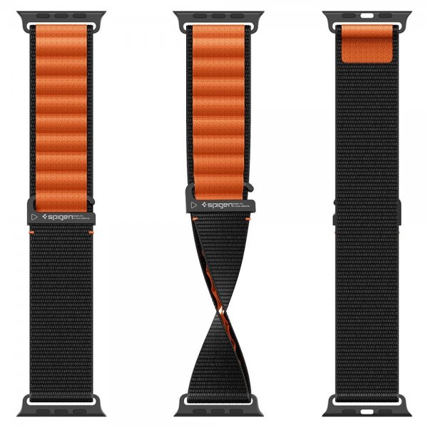 Spigen Apple Watch 44/45/46mm/Ultra 49mm Armband WBF1 Svart Orange
