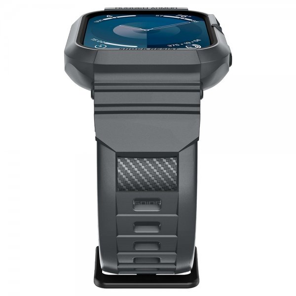 Spigen Apple Watch 44/45mm Armband och Skal Rugged Armor Pro Dark Gray