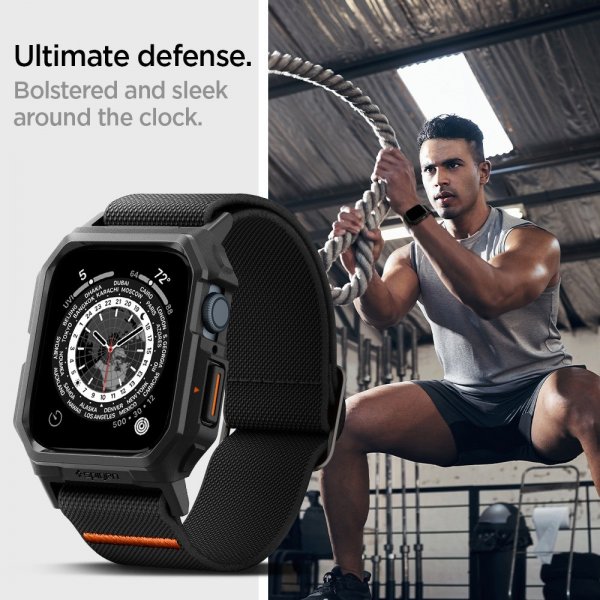 Spigen Apple Watch 45mm Armband och Skal Lite Fit Pro Matte Black