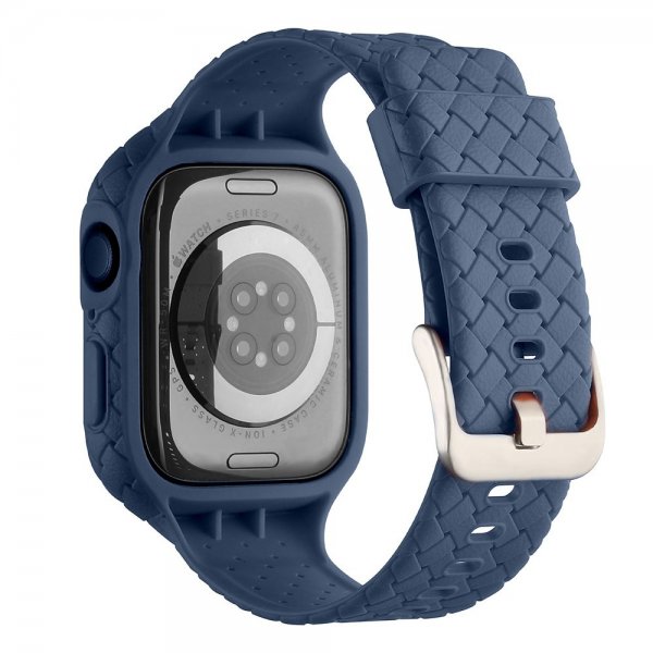 Apple Watch 45mm Armband Vävtextur Mörkblå