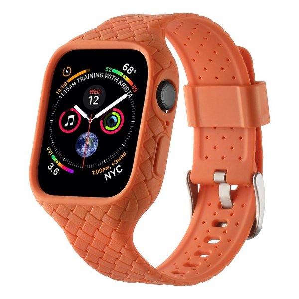 Apple Watch 45mm Armband Vävtextur Orange