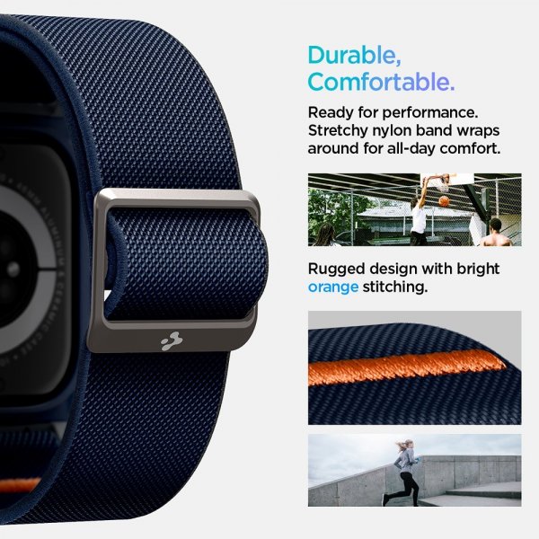 Spigen Apple Watch 46mm (Series 10/11) Armband och Skal Lite Fit Pro Navy Blue
