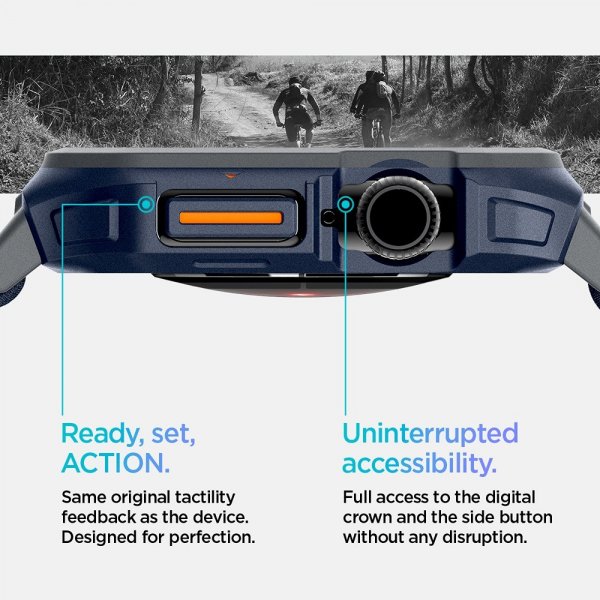 Spigen Apple Watch 46mm (Series 10/11) Armband och Skal Lite Fit Pro Navy Blue