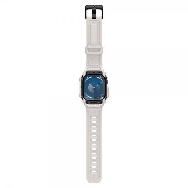 Spigen Apple Watch 46mm (Series 10/11) Armband och Skal Rugged Armor Pro Dune Beige