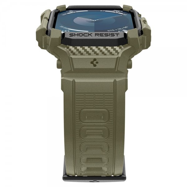 Spigen Apple Watch 46mm (Series 10/11) Armband och Skal Rugged Armor Pro Vintage Khaki
