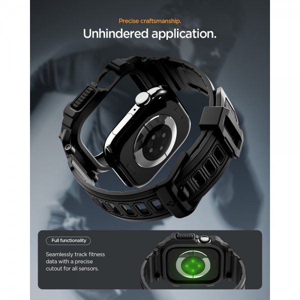 Spigen Apple Watch 46mm (Series 10/11) Armband Rugged Armor Pro 2 Matte Black