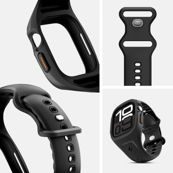 Spigen Apple Watch 46mm (Series 10/11) Skal med Armband Liquid Air Pro Matte Black