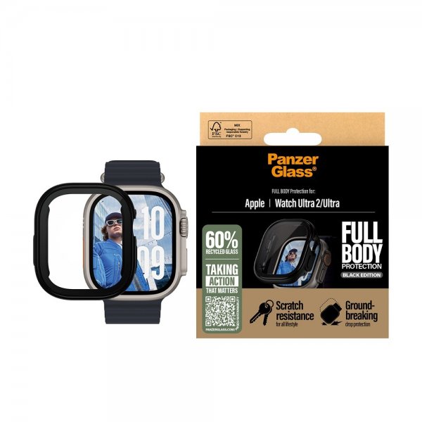 PanzerGlass Apple Watch Ultra 49mm Skal med Skärmskydd Full Body Protection Svart