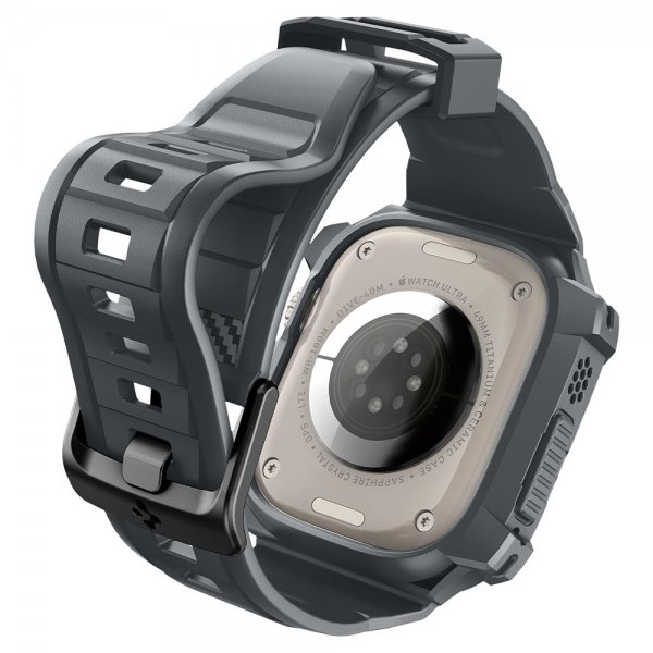 Spigen Apple Watch Ultra 49mm Armband och Skal Rugged Armor Pro Dark Gray