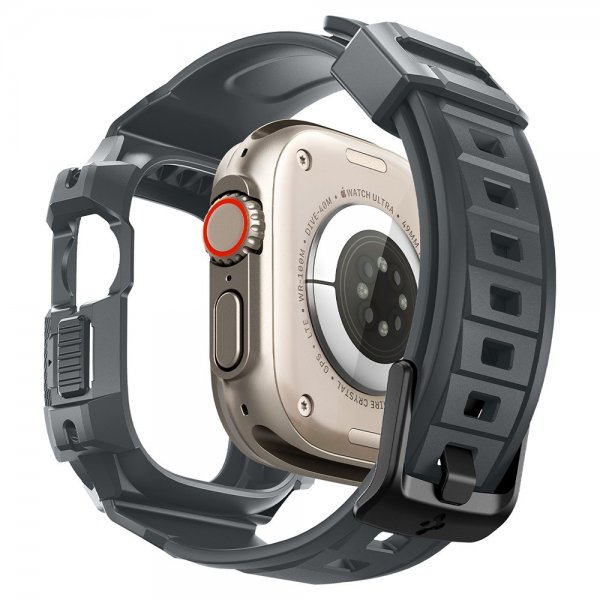 Spigen Apple Watch Ultra 49mm Armband och Skal Rugged Armor Pro Dark Gray