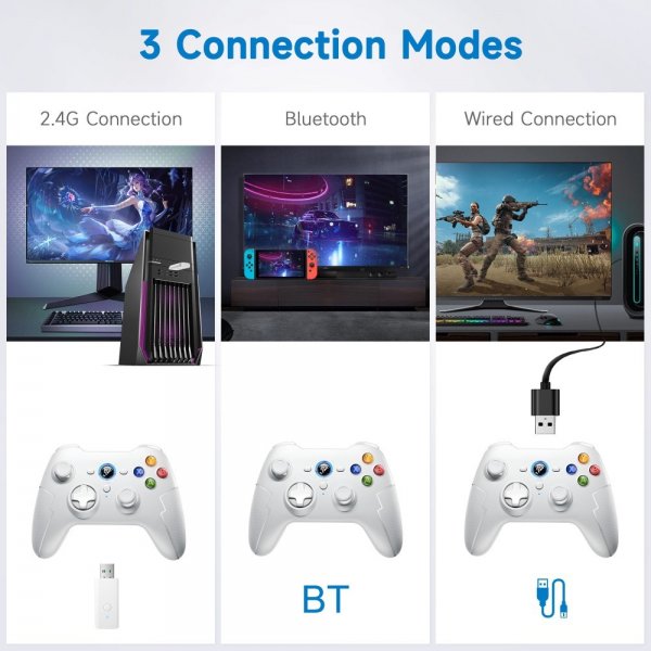 EasySMX Arion 9013 Pro Trådlös Spelkontroll PC/Switch/Phone Vit