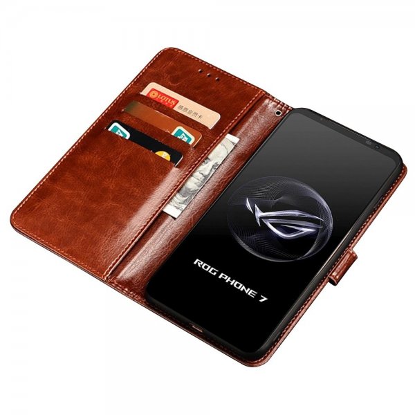 Asus ROG Phone 7 Fodral Lädertextur Svart