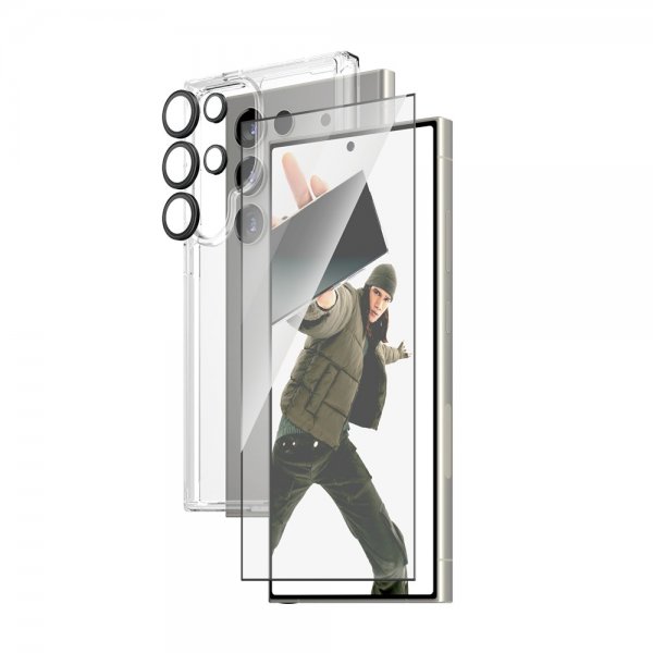 PanzerGlass Samsung Galaxy S24 Ultra Skal Skärmskydd Kameraskydd 3-in-1 Bundle Set