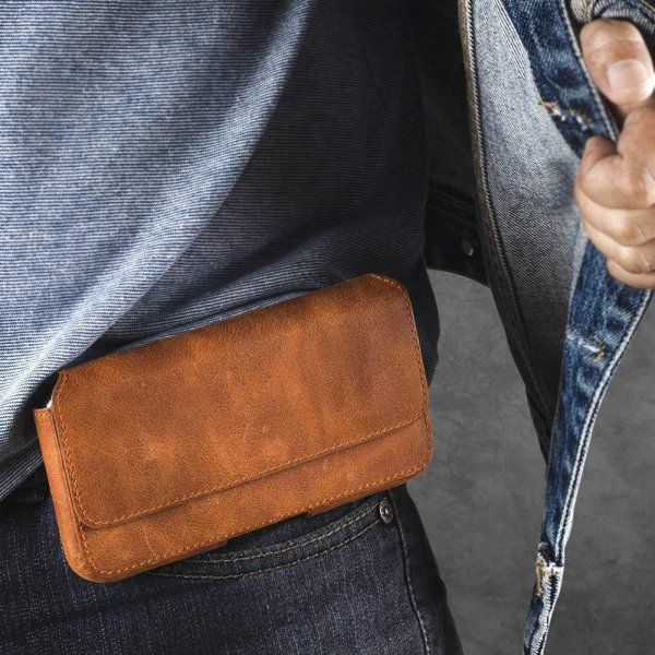 Krusell Bältesväska Sunne Belt Case L Cognac Brown