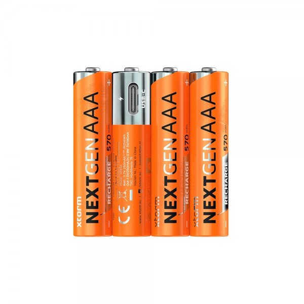 Xtorm Batteri AAA Uppladdningsbara USB-C 4-pack