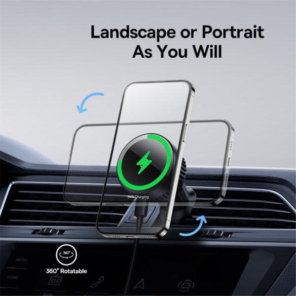 Baseus Bilhållare MagPro Series Magnetic Wireless Charging Car Mount 15W MagSafe