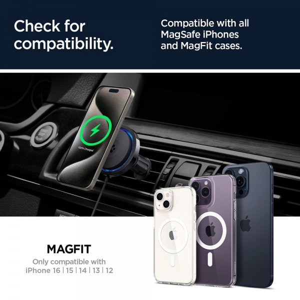 Spigen Bilhållare med trådlös laddning OneTap Pro 3 CryoMax MagFit Air Vent Hook