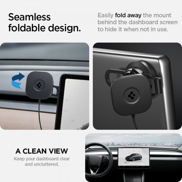 Spigen Bilhållare med trådlös laddning OneTap Pro 3 Tesla Skärmmontering MagFit