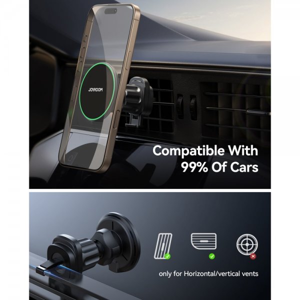 Joyroom Bilhållare Qi2 15W Magnetic Wireless Car Charger Holder