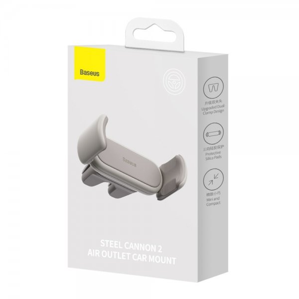 Baseus Bilhållare Steel Cannon 2 Air Outlet Car Mount Beige