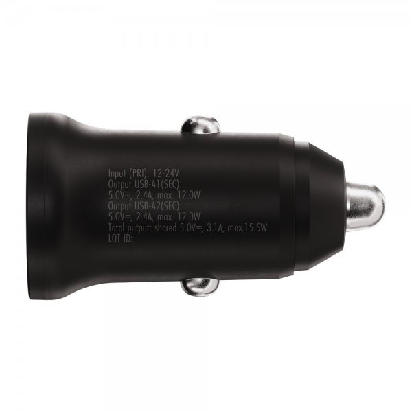 X2O Billaddare 2x12W USB-A Svart