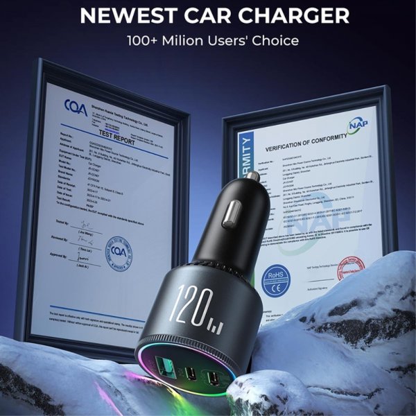 Joyroom Billaddare JR-CCN07 3-port Car Charger 120W